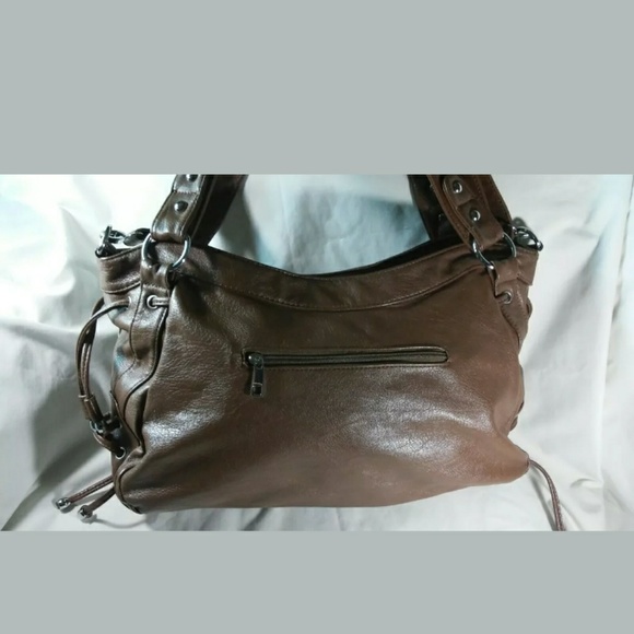L & J Brown Leather Crossbody Shoulder Bag Handbag - Picture 4 of 8